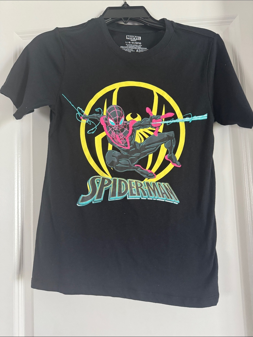 Marvel Black Spider-Man Neon Graphic Tee (1159)